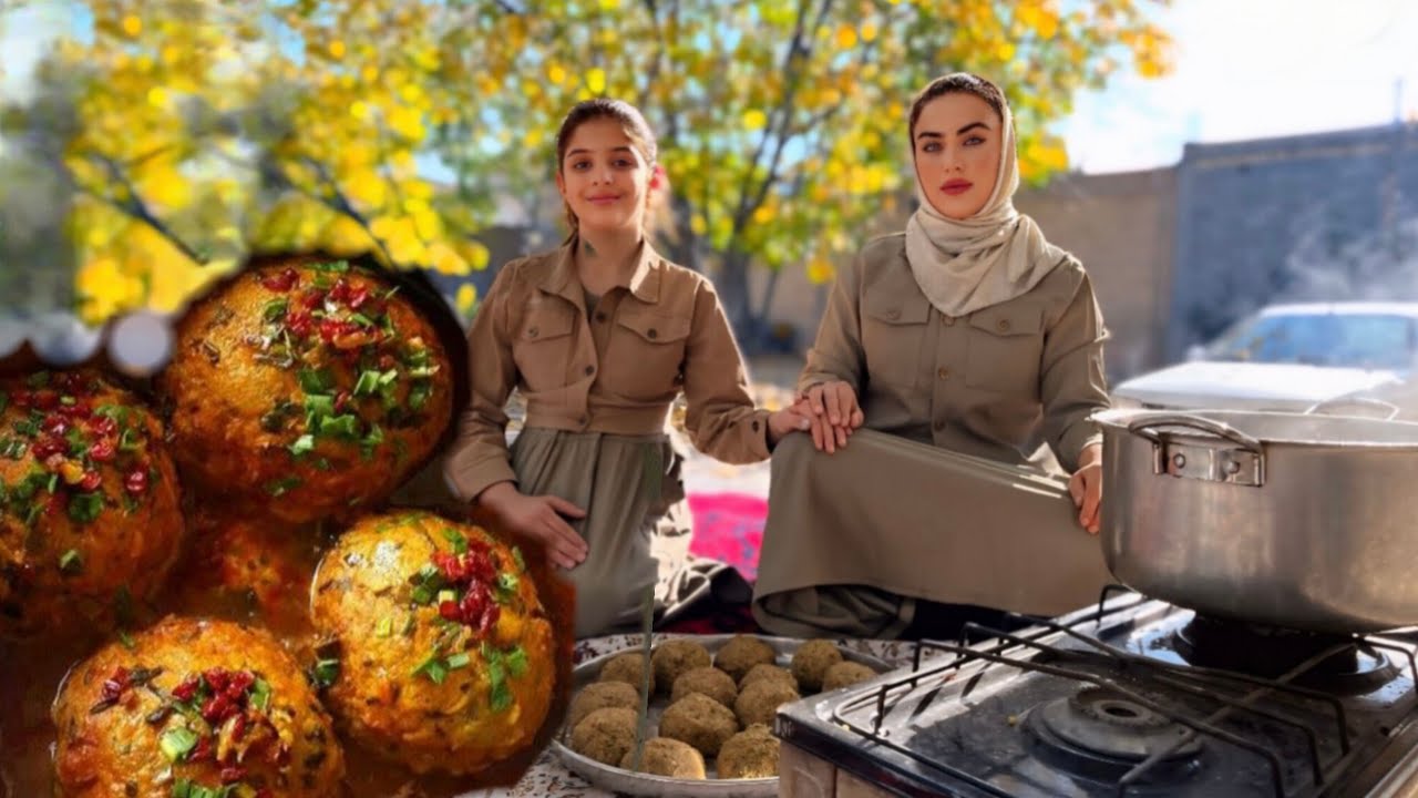 The unusual method a Bakhtiari girl uses to make bulgur kofte!🫨😋