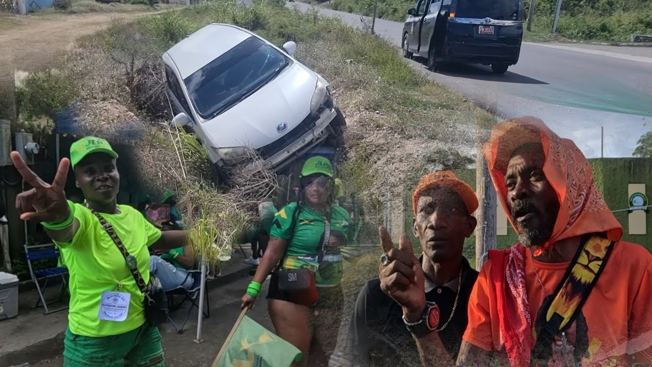 JLP vs PNP: Election Day Festivities in Eastern St. Thomas|| CAR CRASHES IN DRIAN IN PROSPECT 