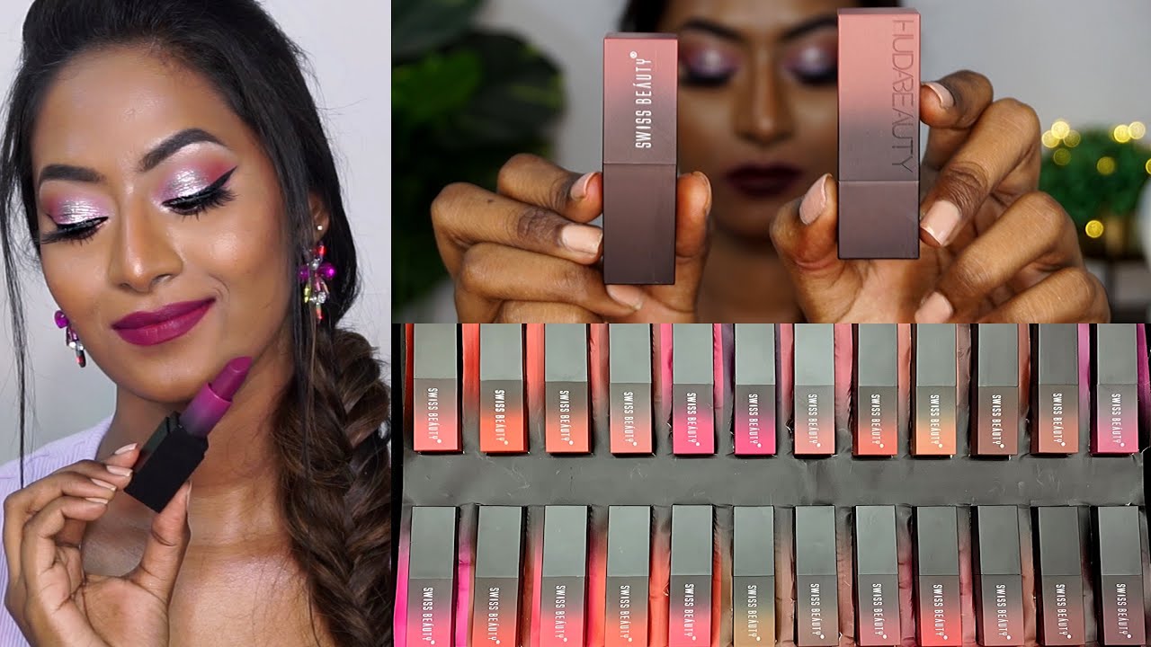 НОВЫЕ матовые помады SWISS BEAUTY HD | Образцы губ и обзор | HUDA BEAUTY power bullet DUPE ?