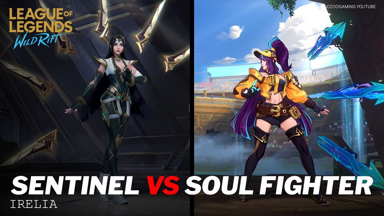 Irelia Soul Fighter VS Sentinel Skins Comparison Wild Rift