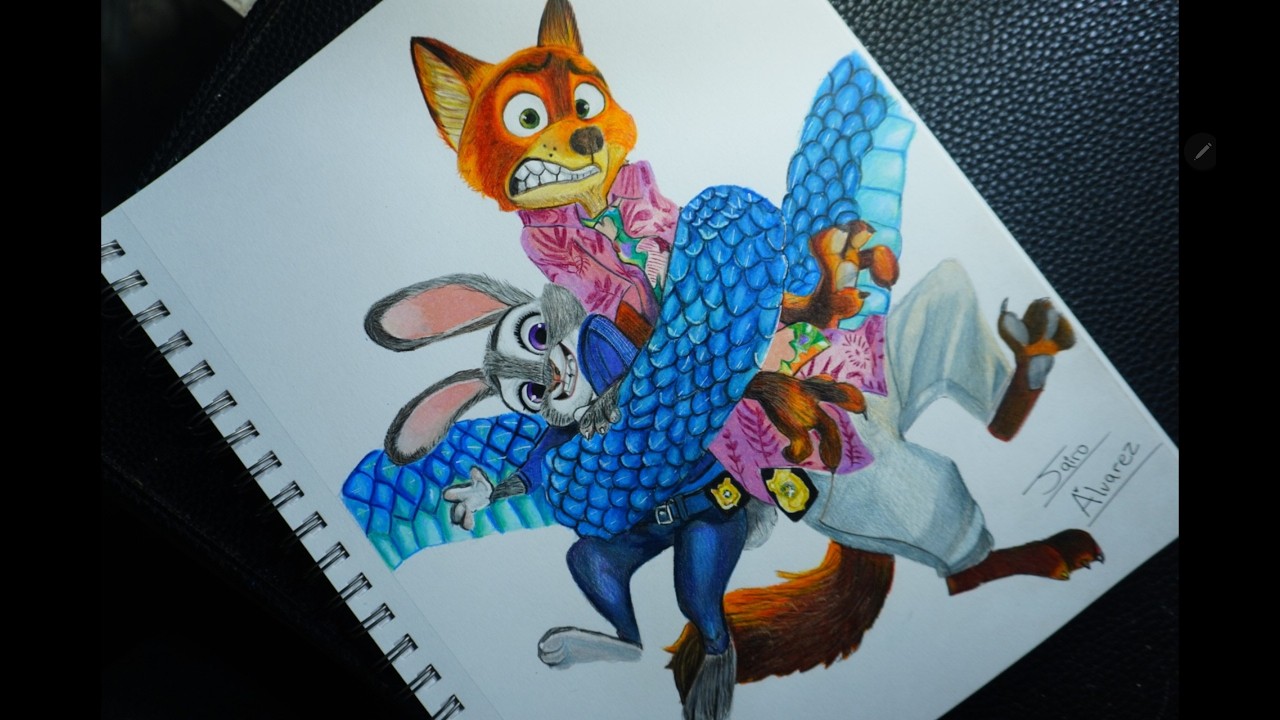 NICK Y JUDY DE ZOOTOPIA 2  DIBUJO COMPLETO