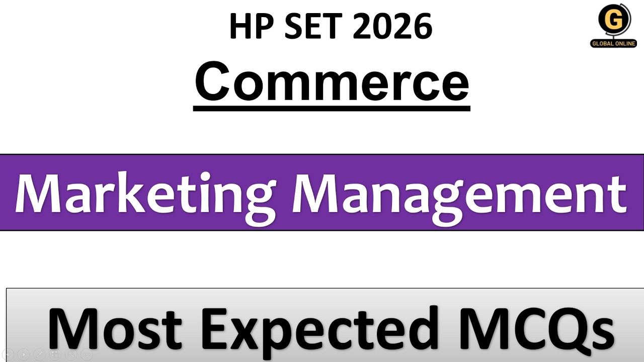 Most Expected MCQs on Marketing Management For  HP SET 2026| Commerce|