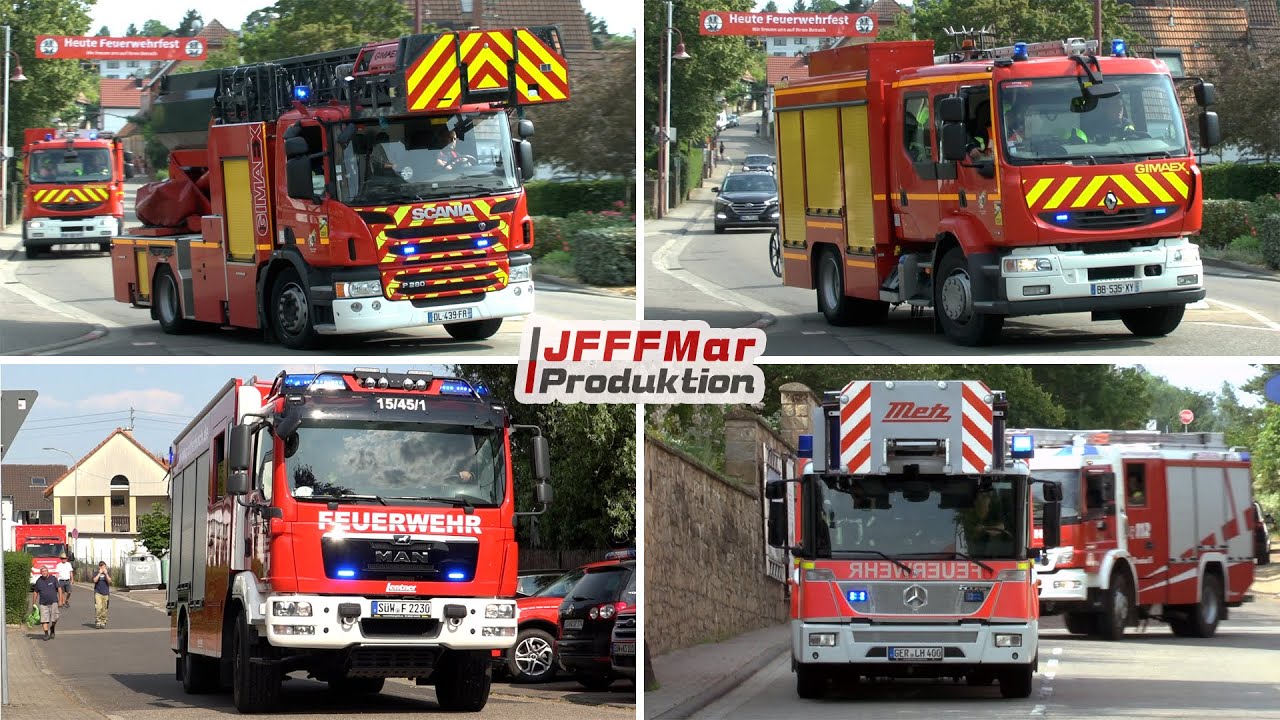 Einsatzfahrten - Grenzübergreifende Feuerwehrgroßübung in Oberotterbach 17.06.2023
