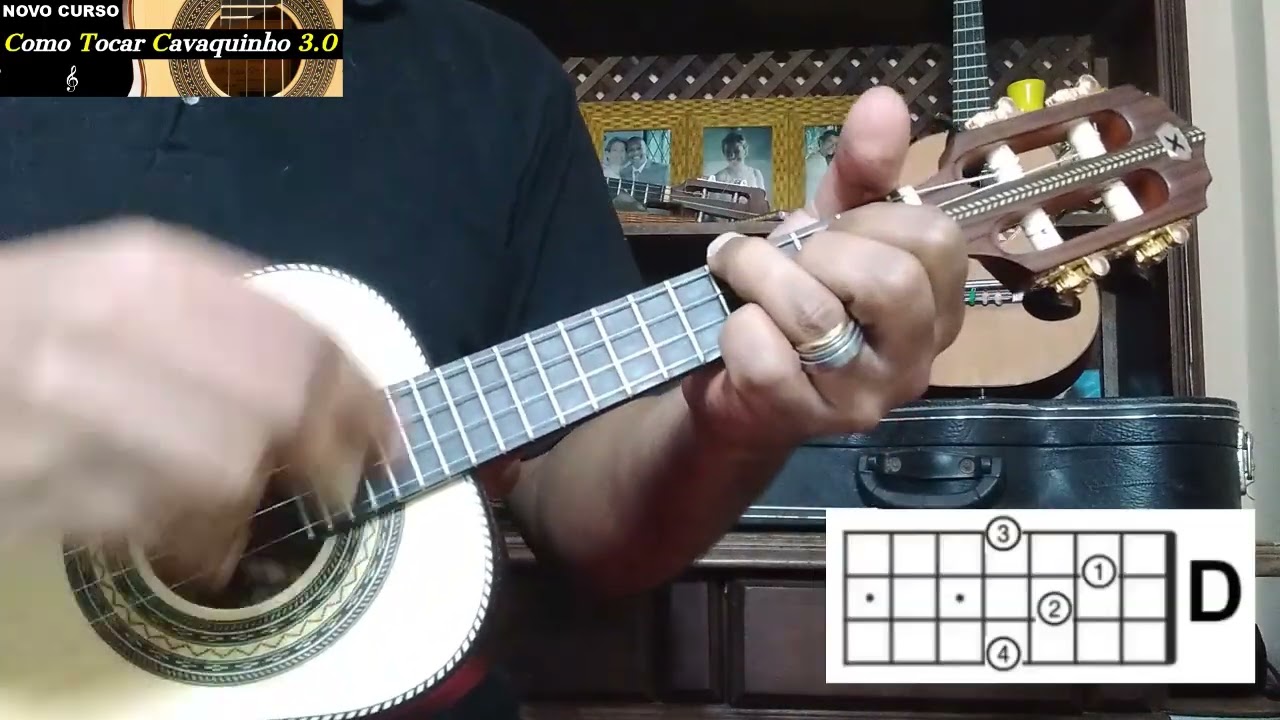 APRENDA TOCAR 2 PAGODES SUPER FÁCEIS NO CAVAQUINHO NO QUADRADINHO DE RÉ MAIOR.
