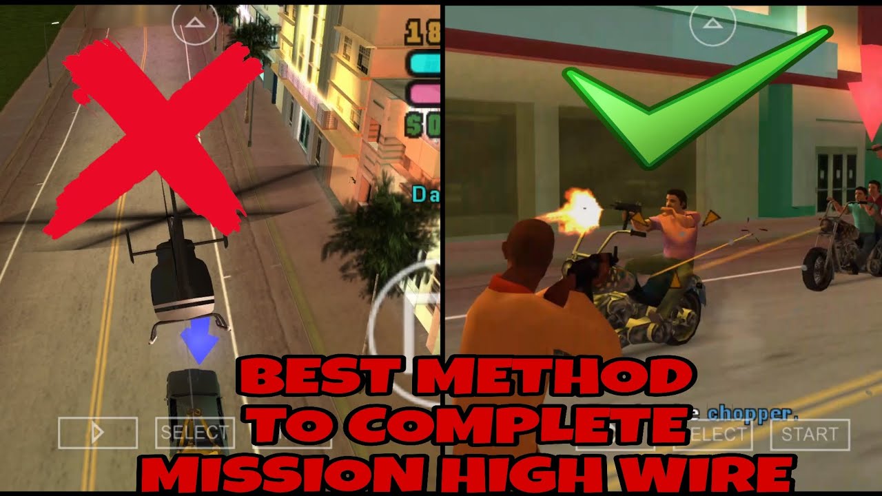 EASIEST WAY TO BEAT HIGH WIRE MISSION IN GTA VICE CITY STORIES