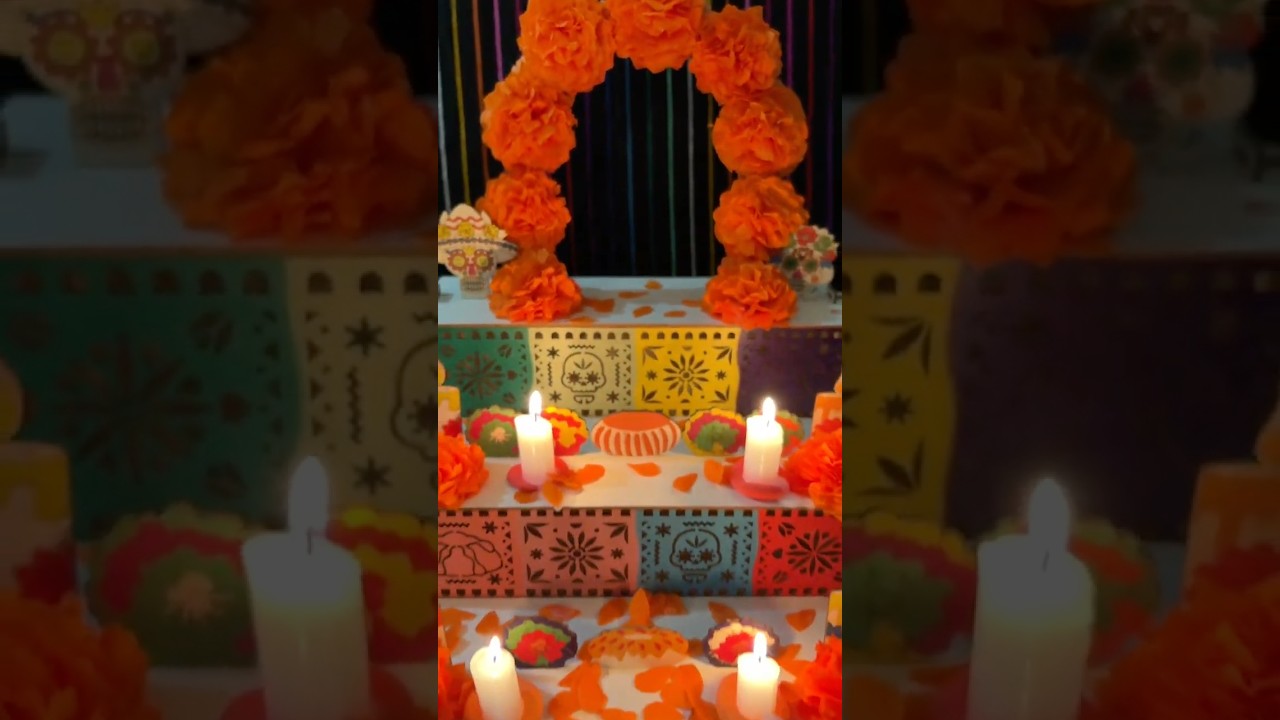 Flores de cempasúchil con papel crepé 💀🟣🟠 