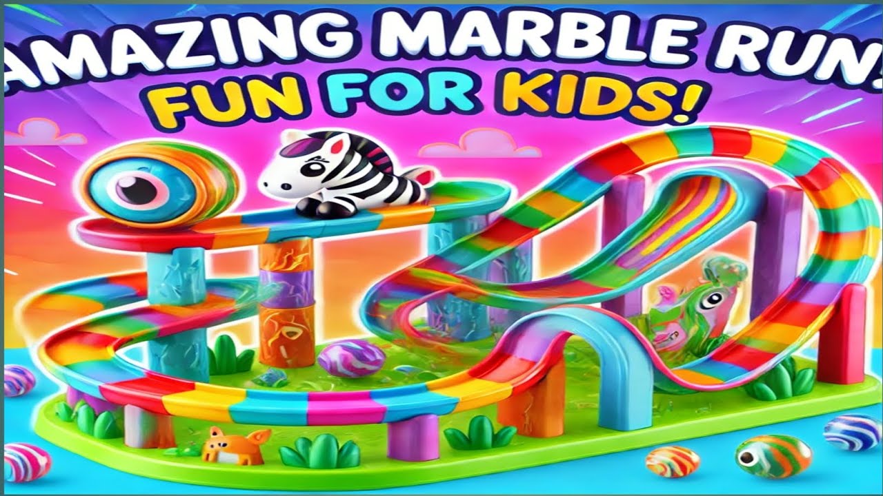 "Exciting Marble Race! Jungle Animal Track Sliding Block Toy for Kids"