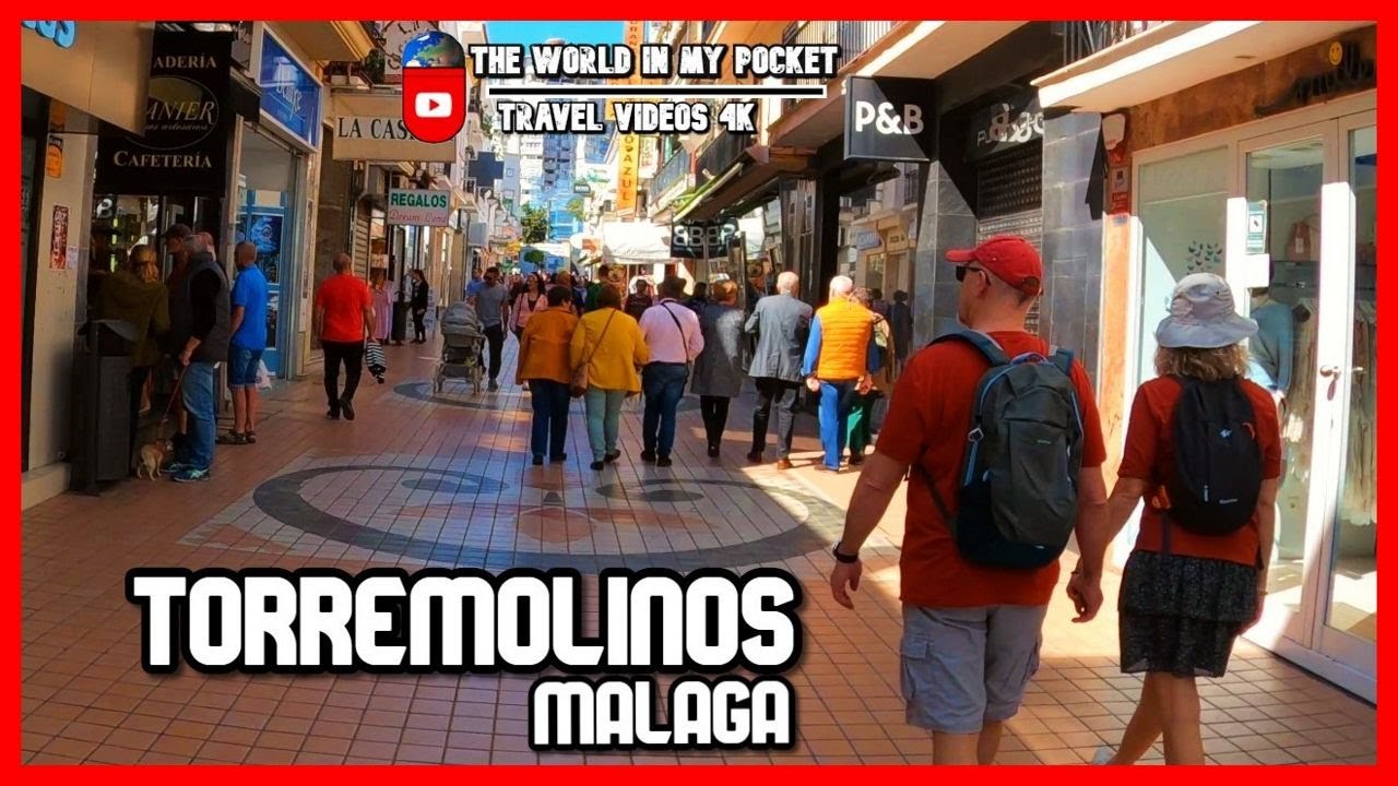 TORREMOLINOS - Promenade to OLD TOWN | Calle San Miguel | Malaga, Costa del Sol, Spain 4k 2020