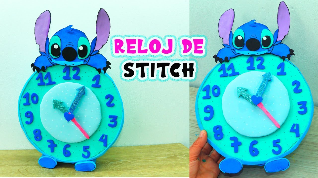 Como hacer un reloj de Stitch con cartón y foami