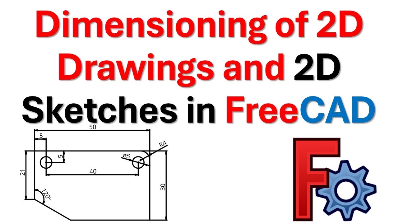 Dimensioning of 2D Drawings and 2D Sketches in FreeCAD - Enter Dimensions on 2D Drawing