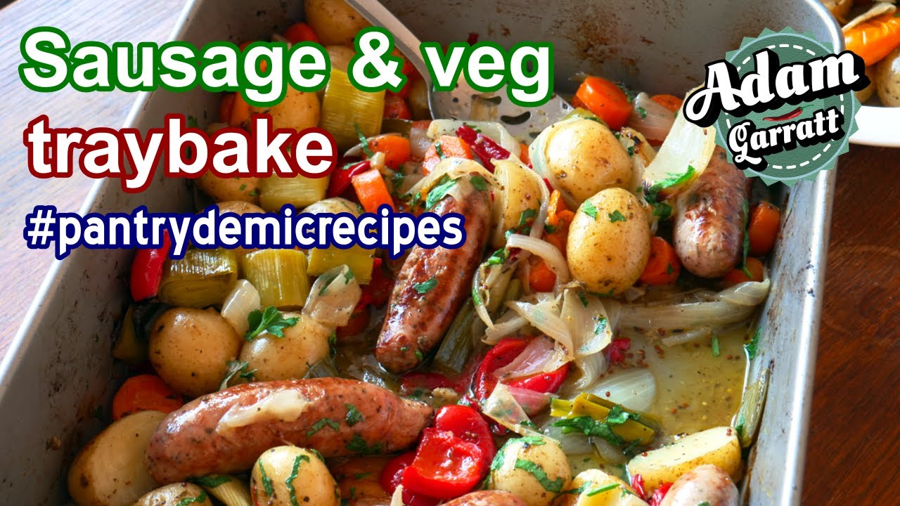 Sausage & vegetable tray bake | pantrydemic recipe #1