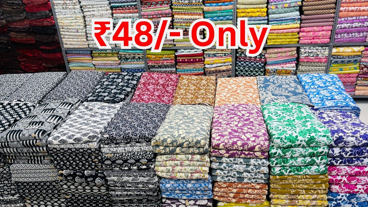 मात्र 48 ₹ से Sanganer Print fab | Best Fabric Shop  | Sabse Sasta Fabric | Sanganer Fabric Market |