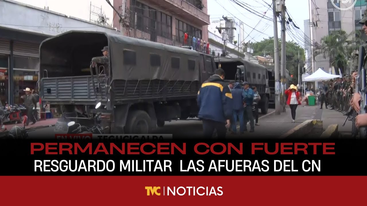 Permanecen bajo fuerte resguardo militar las afueras del Congreso Nacional