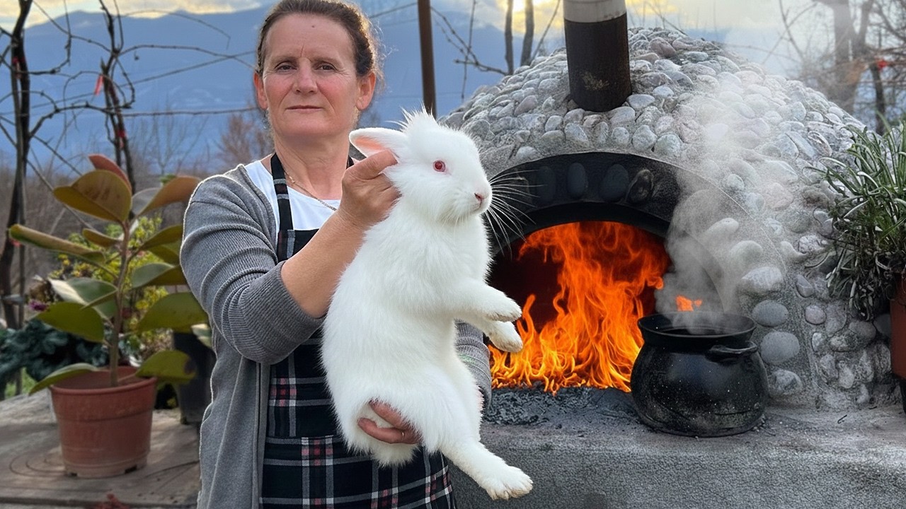 The Best Albanian Rabbit Çomlek | Village Cooking at Its Finest! 🐇🍲🇦🇱