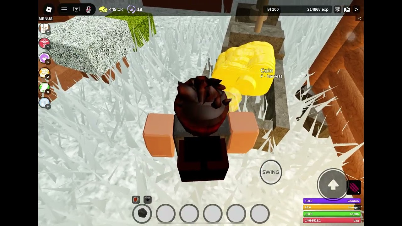 Getting nearly 500k coins in booga booga reborn