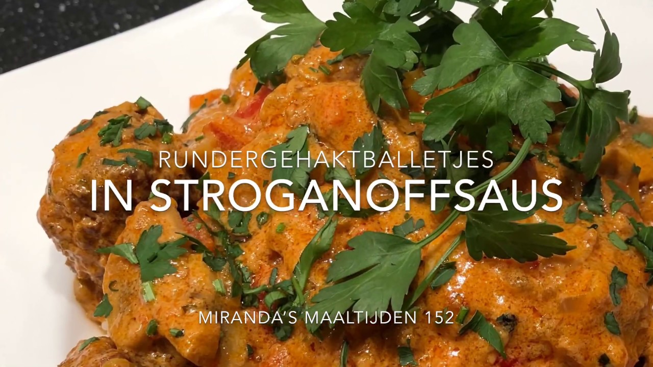 MM 152 - rundergehaktballetjes in stroganoffsaus