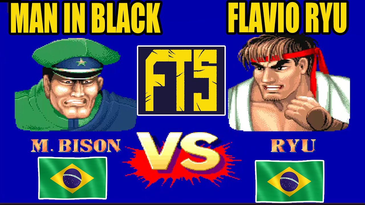 Man in black vs Flavio Ryu FT5 Game play online no fightcade2 #streetfighter2championedition