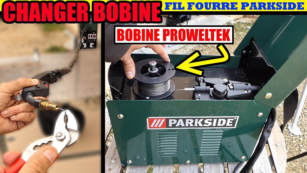 PARKSIDE poste à souder à fil fourré : Changer la bobine + Test bobine PROWELTEK sans gaz MIG-MAG