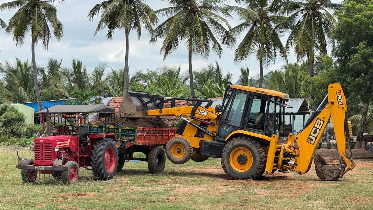 JCB 3DX Loading Dung 2 tractor | Mahindra 415 tractor | Massey Ferguson 1035 tractor