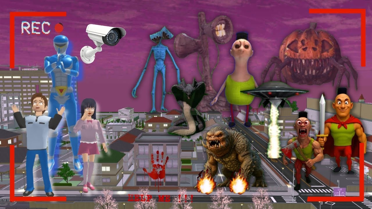 Yuta Mio Panik CCTV Rekam Pasukan Monster Hamood Habibi Masuk ke Kota Sakura😱Sakura School Simulator