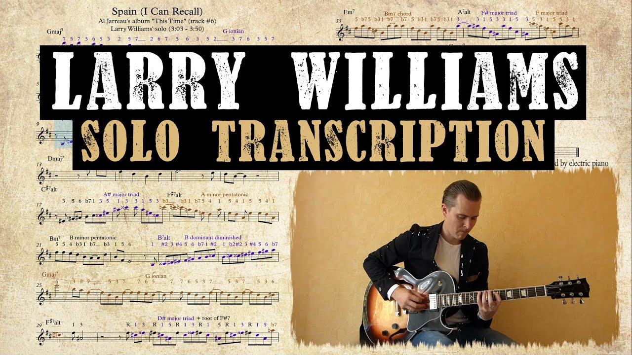 Larry Williams Solo Transcription (Al Jarreau Spain)