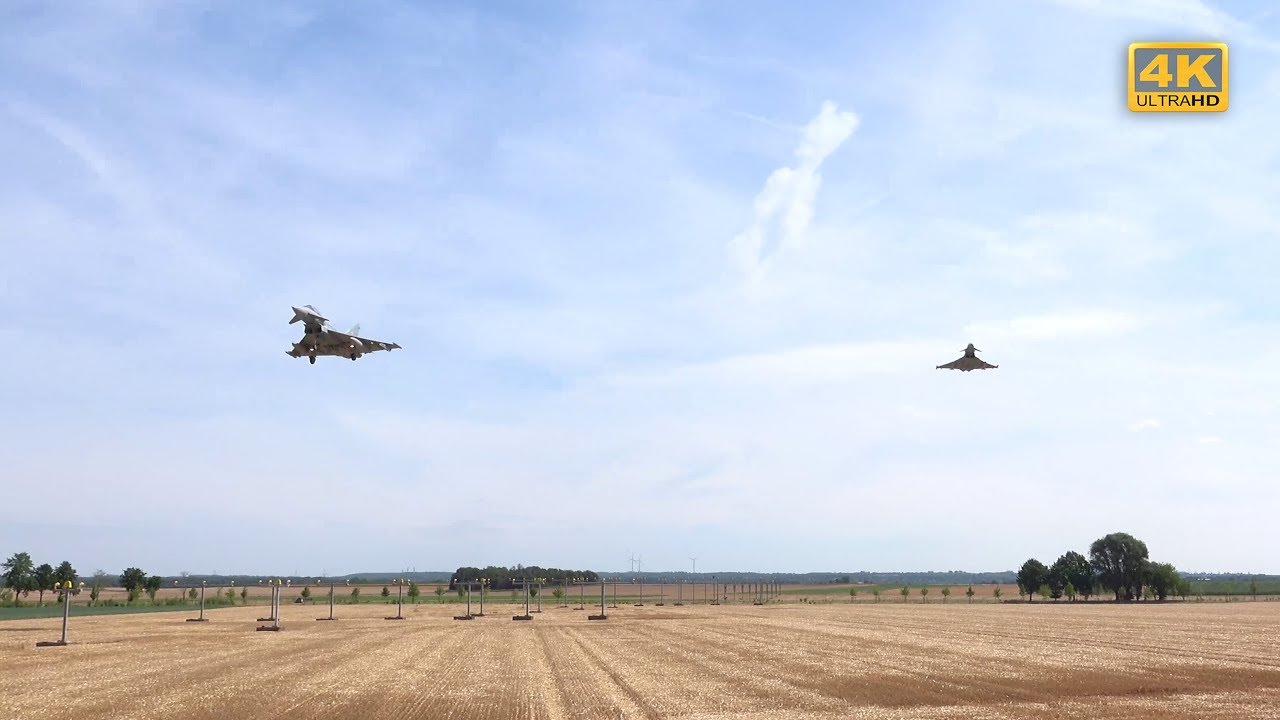 [4K] Planespotting Nörvenich / Eurofighter taxing, takeoff and landing / Part 2