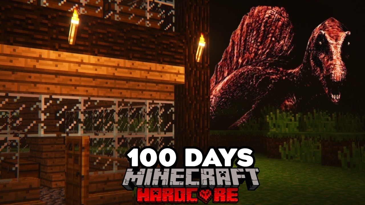 I Spent 100 Days In Dinosaur Analog Horror Minecraft