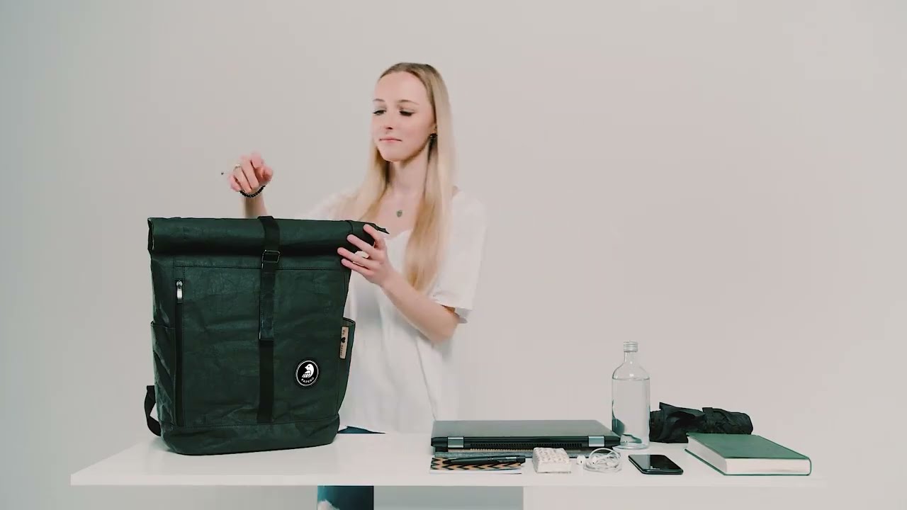 Papero ® Rucksack MODELL YETI aus Papier | Ultra minimalistisch nachhaltig, robust & wasserfest 💚