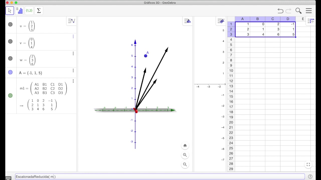 Combinación lineal Geogebra