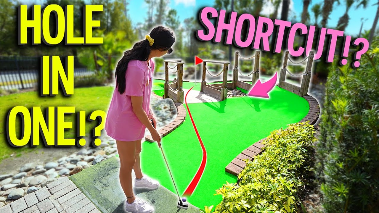 AMAZING Hole In One on the FASTEST Mini Golf Greens We've Ever Played!