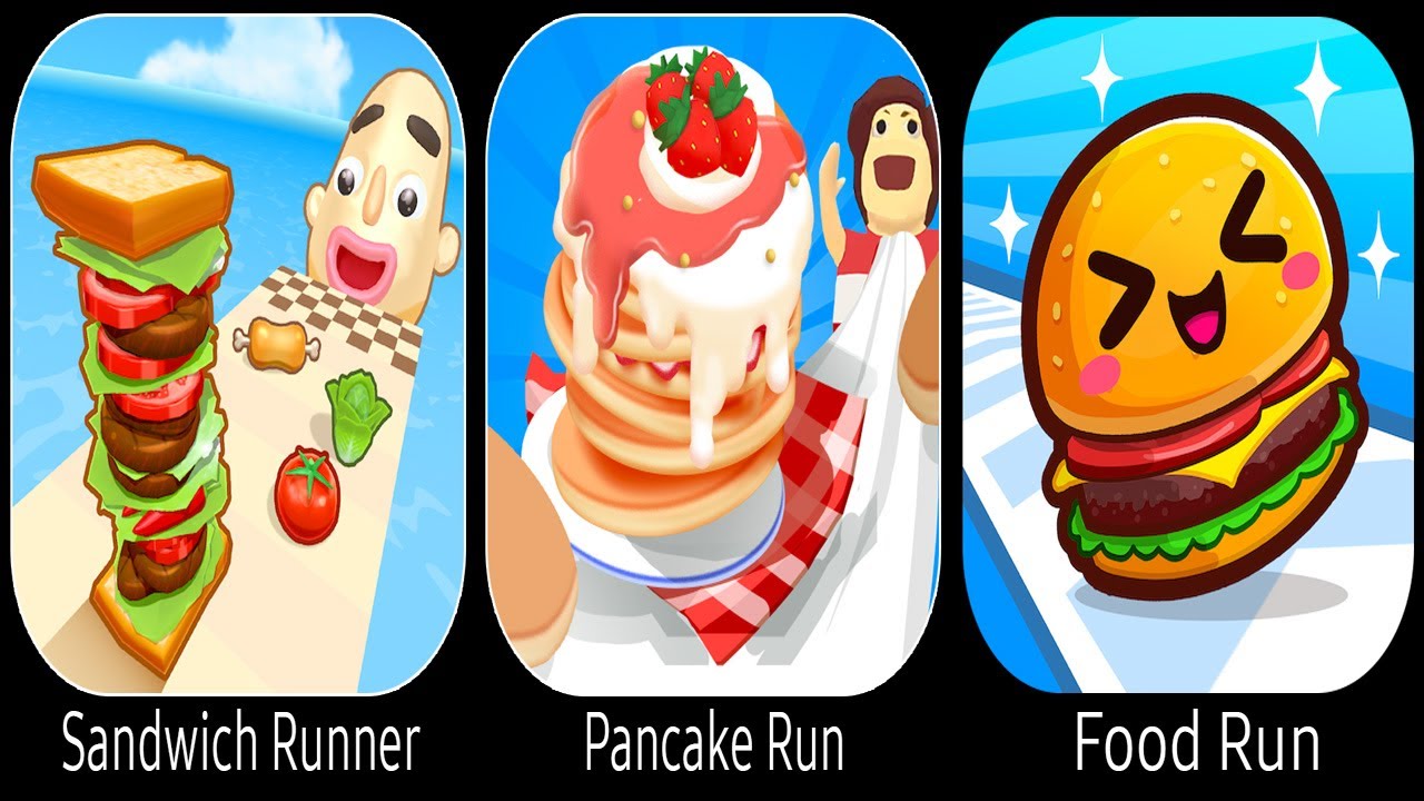 Sandwich Runner VS Pancake Run VS Food Run - All Levels Gameplay Android iOS Ep 3