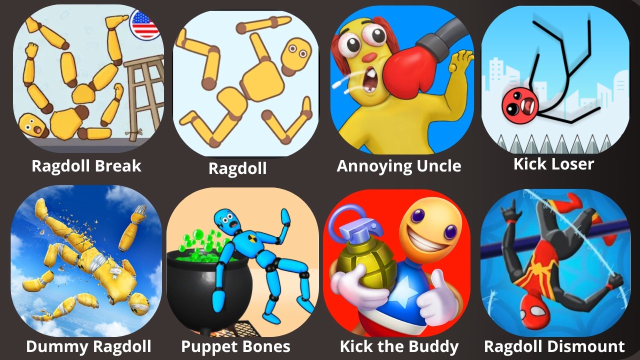 Kick&Break Ragdoll , Ragdoll Break, Kick the Buddy, Kick Loser, Ragdoll Dummy