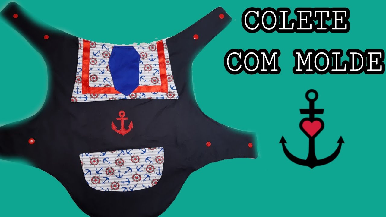 COLETE PET/ MARINHEIRO/SIMPLES DE FAZER.