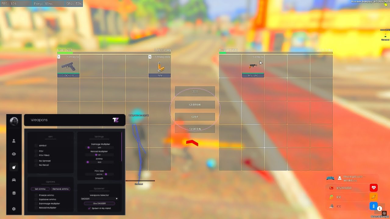 Wapens rippen met cheats op GTA 5 ROLEPLAY 😂 (too easy)