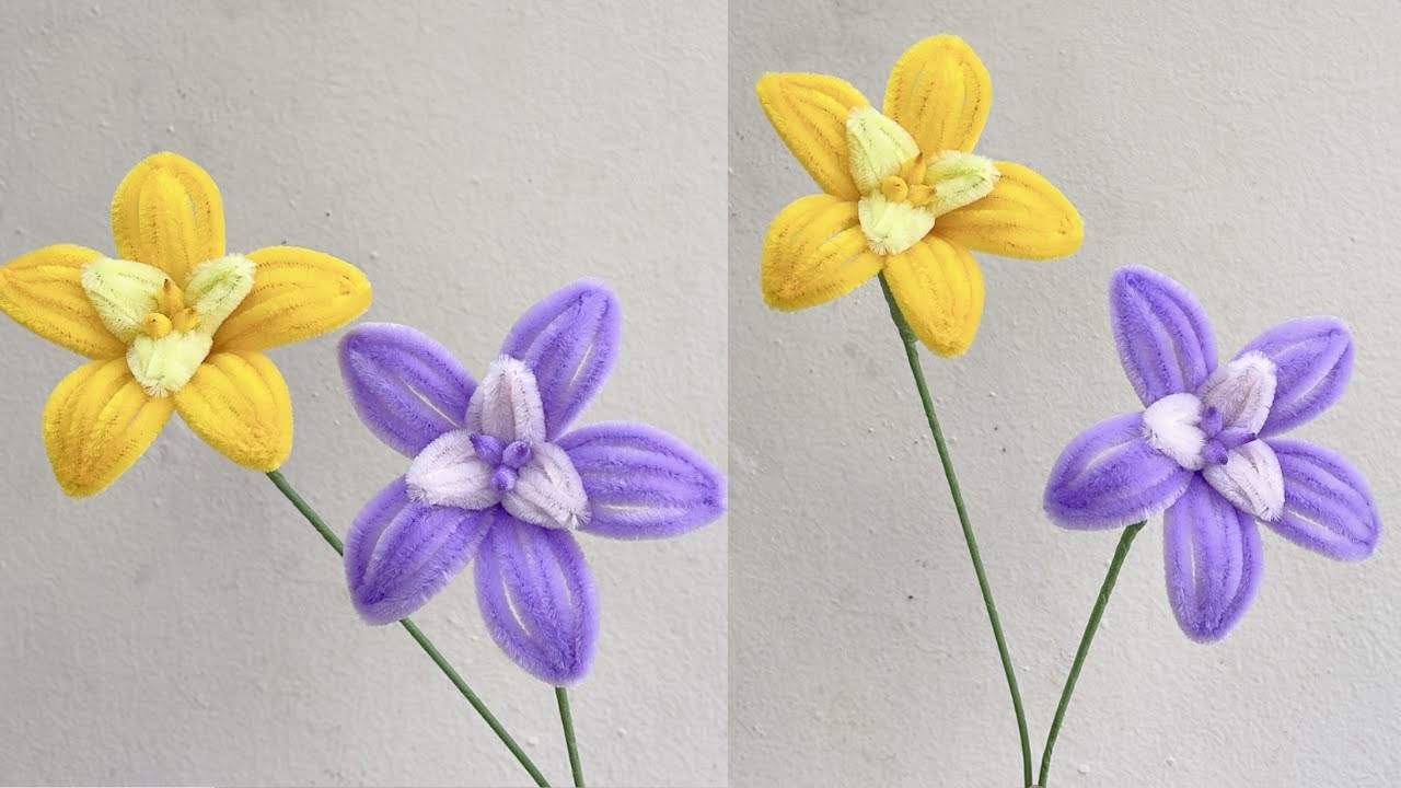 Handmade diy pipe cleaner flowers how to make flowers with pipe cleaners