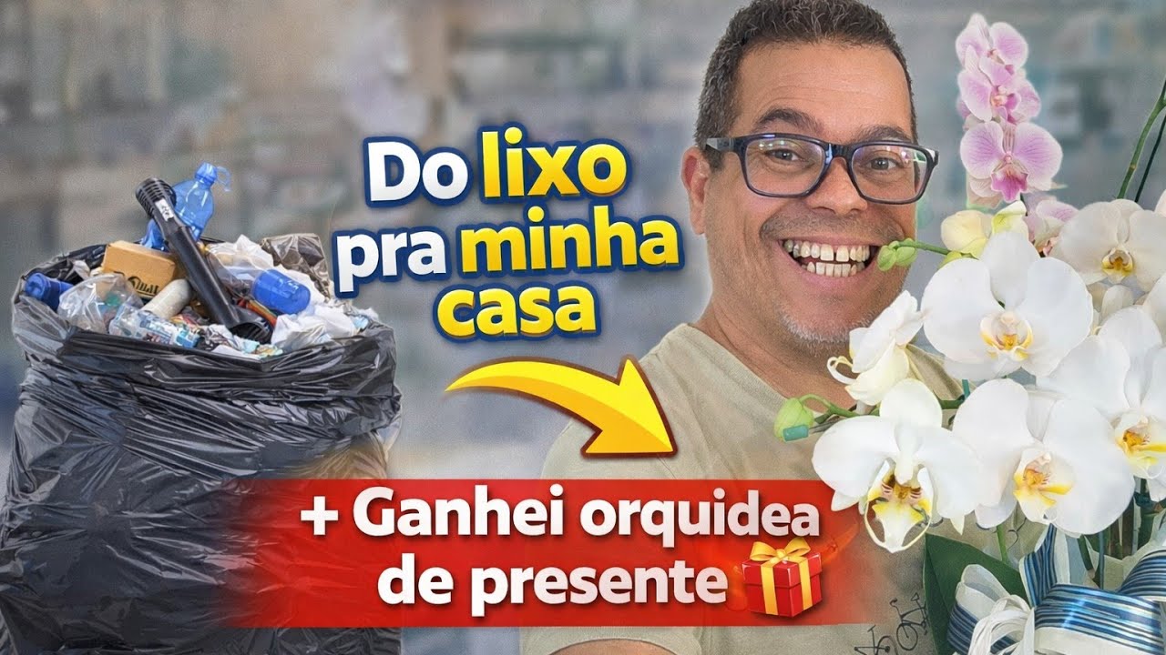 Do lixo pra minha casa + ganhei orquídea de presente 🎁