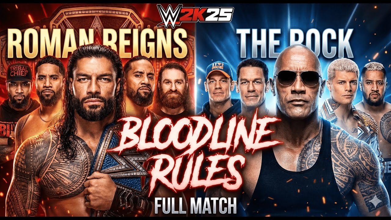 ROMAN REIGNS vs THE ROCK: Bloodline Rules Match! | WWE 2K25 Gameplay Full Match (4K)