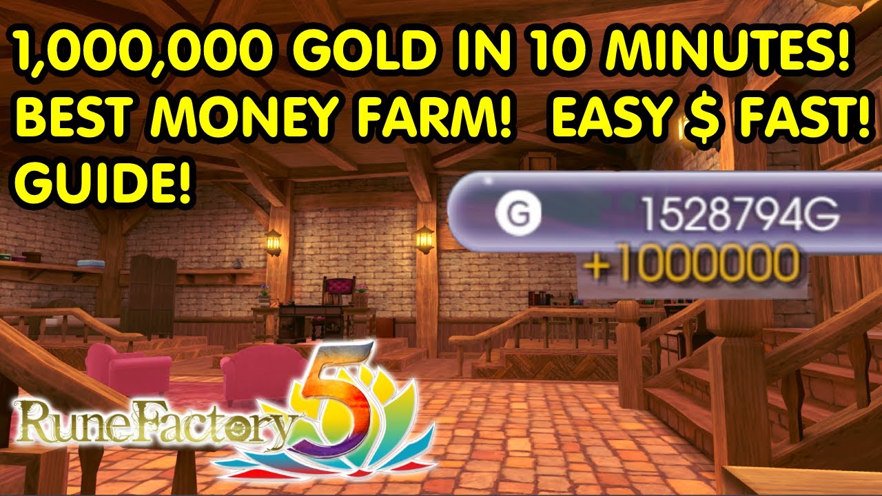 1,000,000 Gold in 10 Minutes! | BEST Money Farm FAST & EASY In Rune Factory 5! | Tips & Tricks!