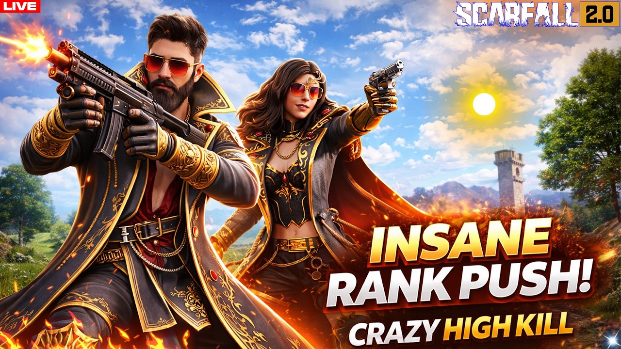 🔥SCARFALL 2.0 LIVE | Insane Rank Push || High Kill Gameplay | 2R GAMING