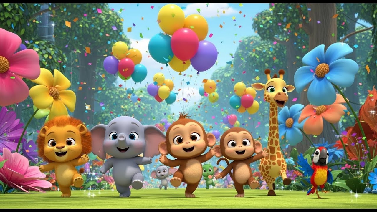 Jungle Animals Dance Parade 🦁🐘 🎶 Fun Baby Song,
