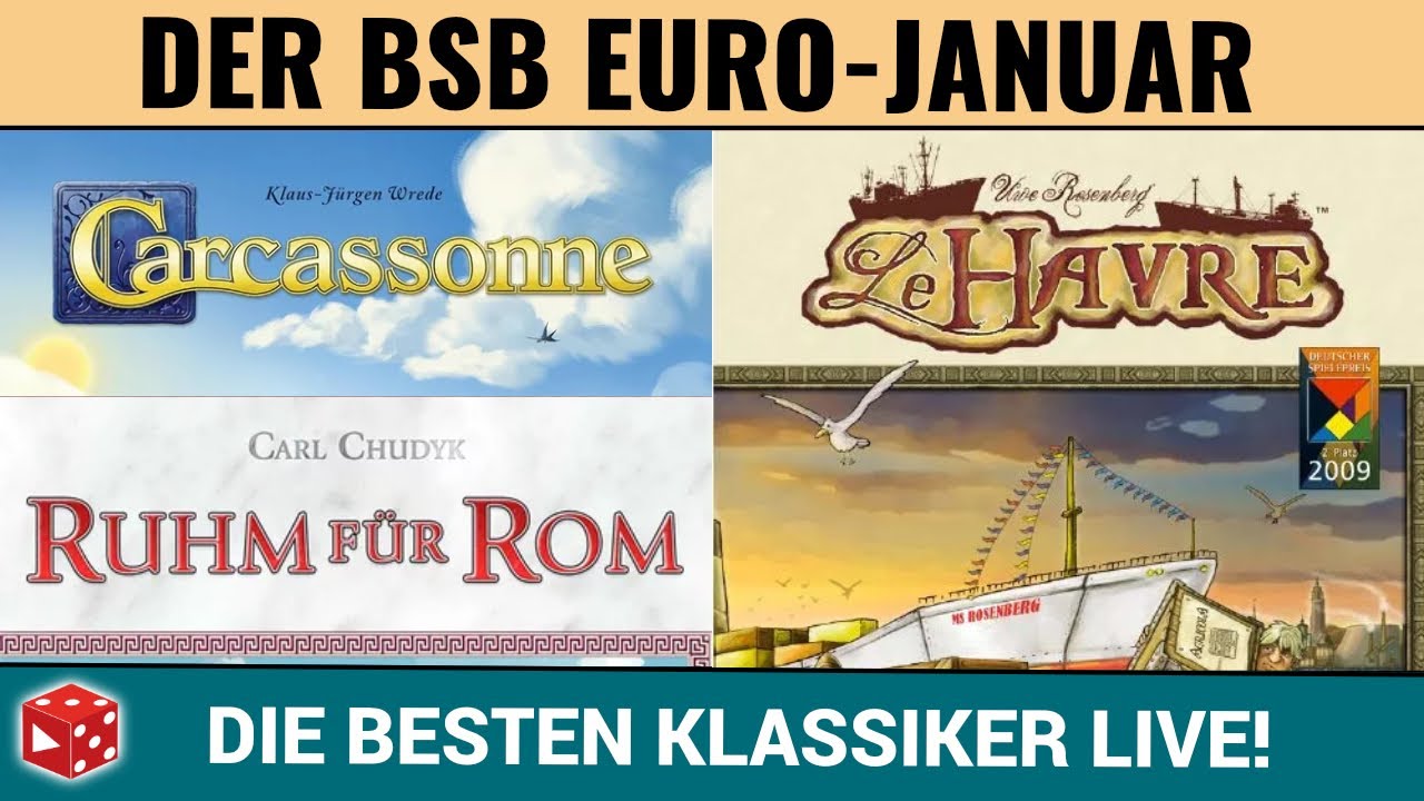Euro Klassiker im Januar: Carcassonne, Ruhm für Rom und wer weiß was sonst noch?