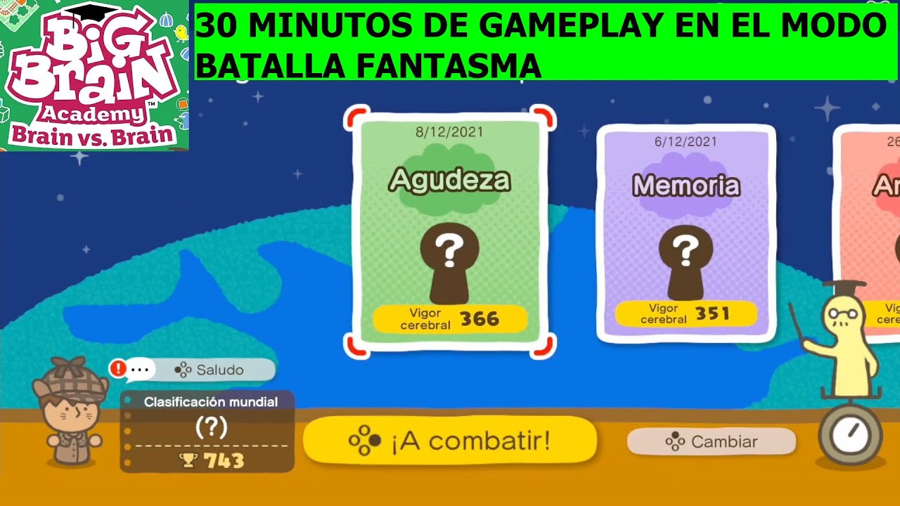 Big Brain Academy: Brain vs Brain - 30 minutos en el Modo Batalla Fantasma - Gameplay en Español