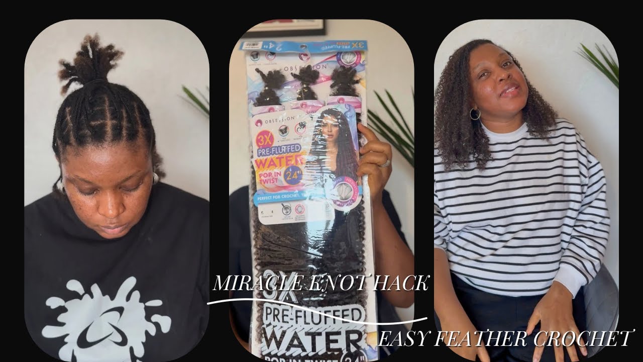 The EASIEest Way to Do Feather Crochet Braids | Miracle Knot Method From Start To Finish