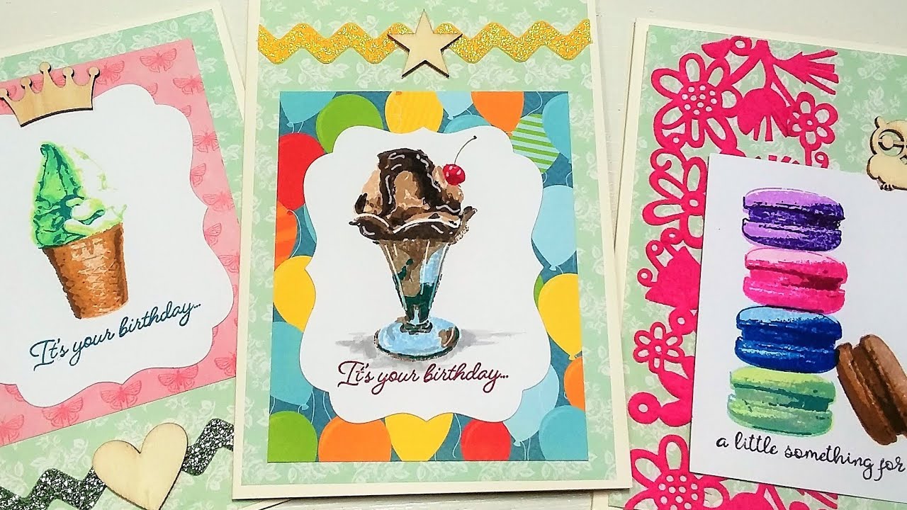 Sweet Birthday Cards with Layering Stamps!