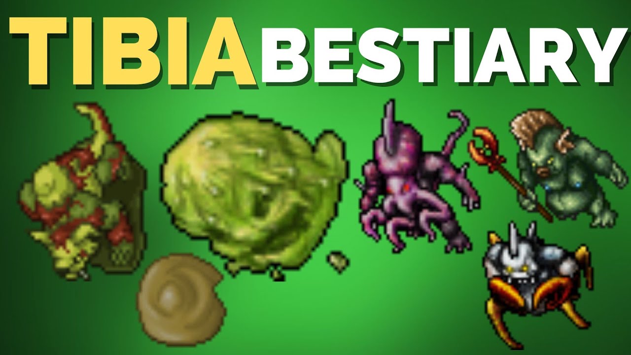 TIBIA BESTIARY Blood Beast, Devourer, Glooth Blob, Quara constrictor hydromancer scout - Oramond