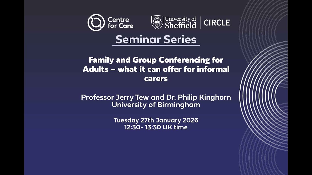 Seminar: Professor Jerry Tew and Dr. Philip Kinghorn 27th January 2026