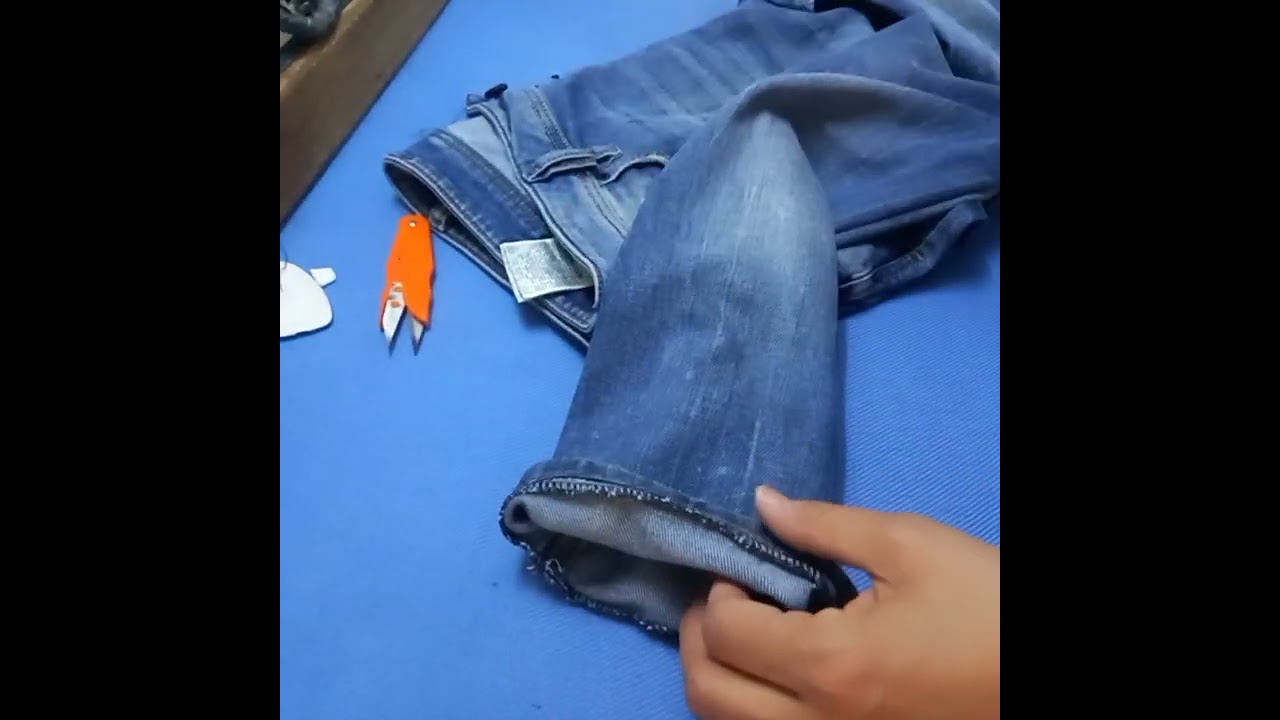 طريقة الزيادة في طول سروال الدجين(plus la langeur).