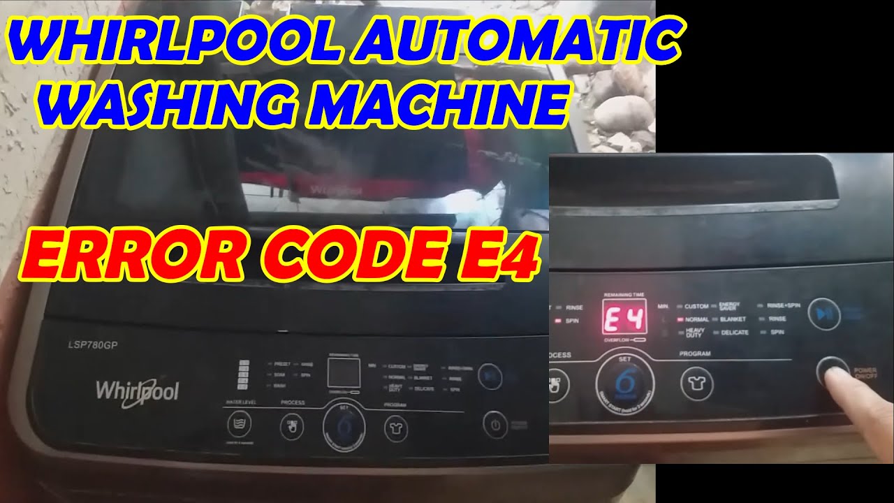 WHIRLPOOL AUTOMATIC WASHING MACHINE WITH ERROR CODE E4 #technician #repair #diy