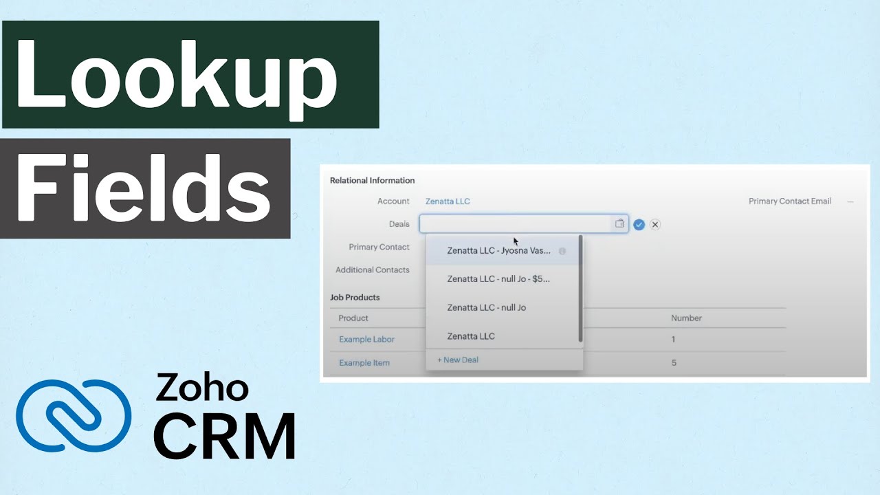 Lookup Fields Tutorial for Zoho CRM || Zoho Premium Partner