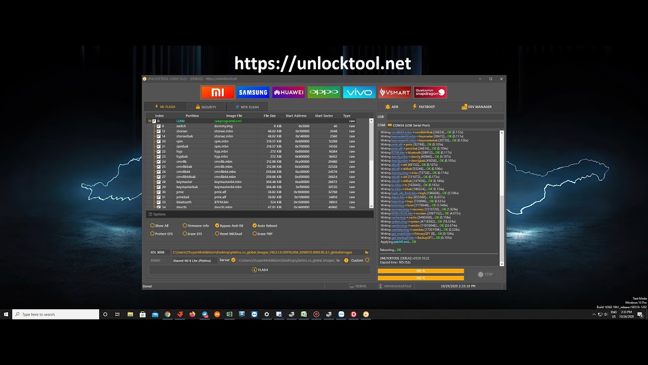 Xiaomi Mi 8 Lite Unlock bootloader - Flash Global done by unlocktool